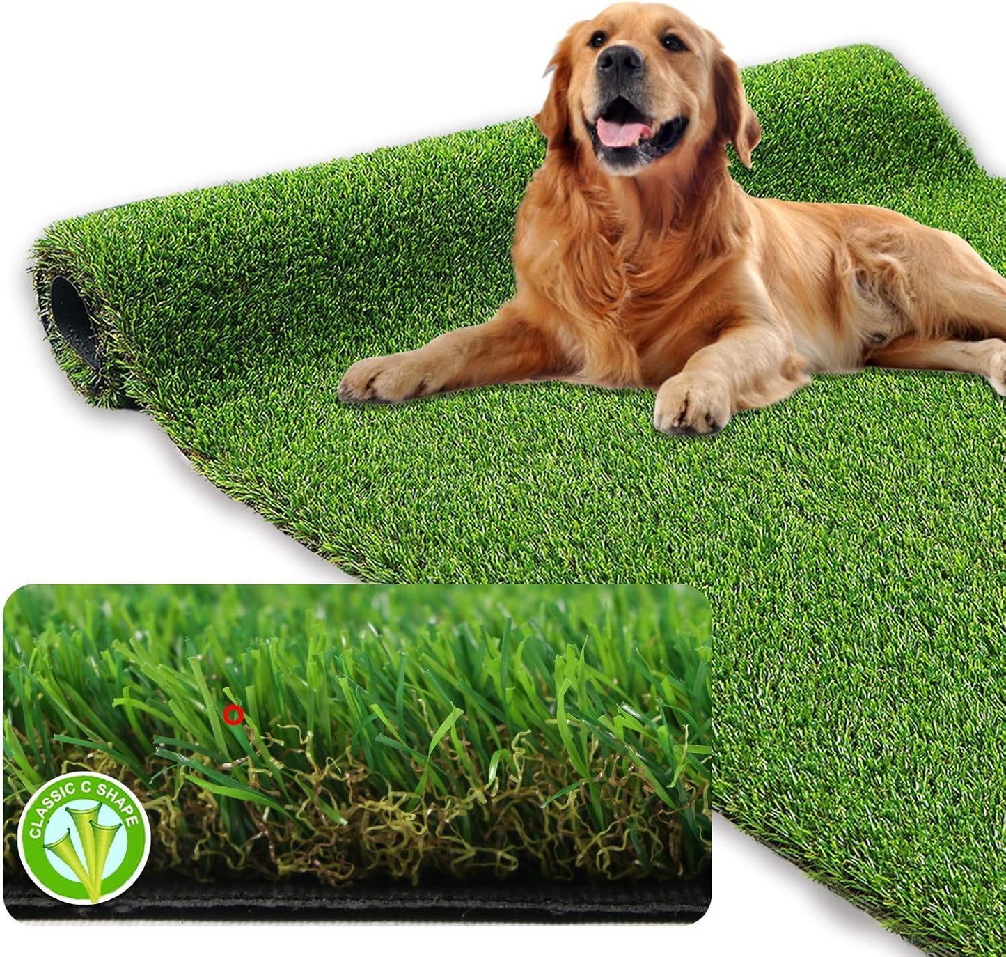 XLX TURF Realistic Artificial Grass Rug for Outdoor Use