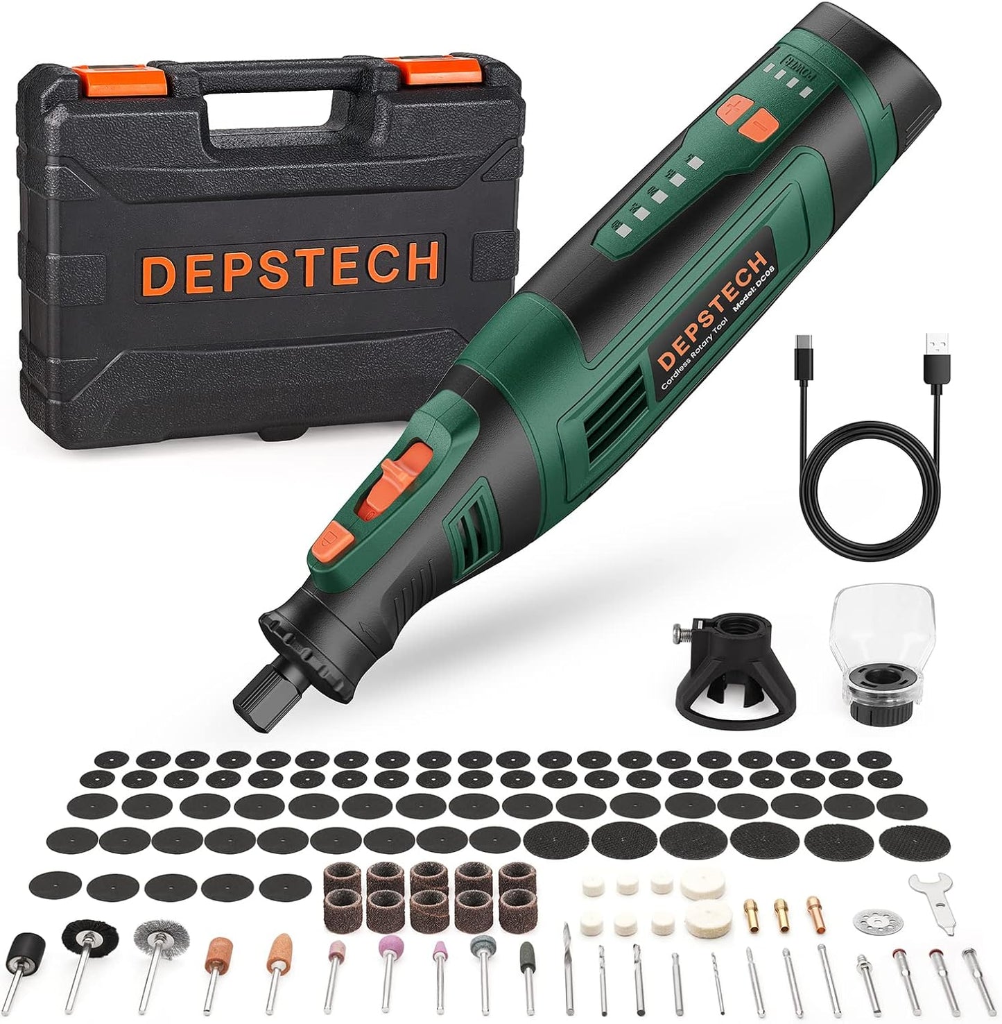 DEPSTECH Cordless Rotary Tool Kit for DIY Projects and Crafts