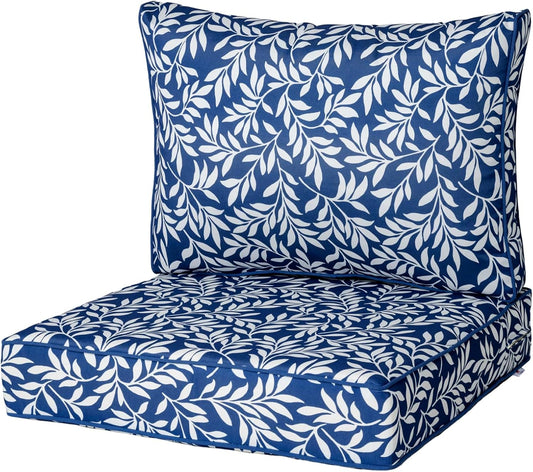 Outdoor Seat/Back Deep Chair Cushion Set for Patio Furniture