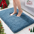 Bathroom Rugs 24x36 Blue - Ultra Thick Shaggy Bath Mat for Soft Steps