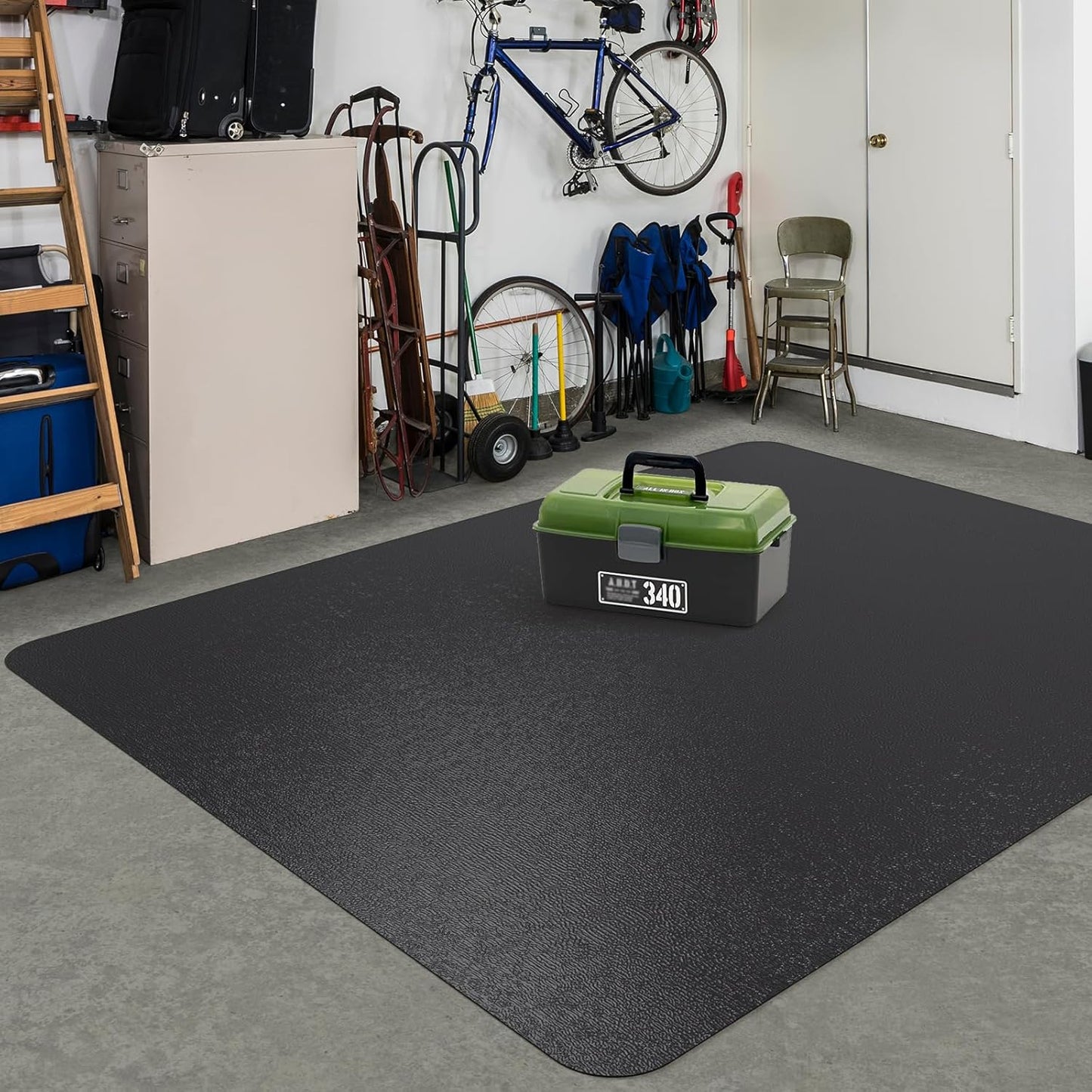 Large Black Waterproof Vinyl Area Mat for Home Protection