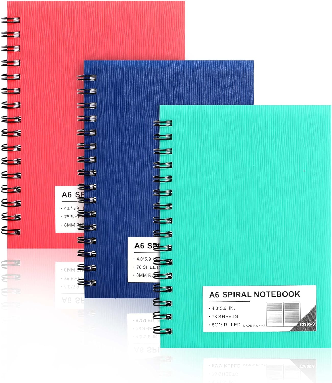 FLYING EAGLE Premium 4x6 Spiral Notebooks - 3 Pack for School & Work
