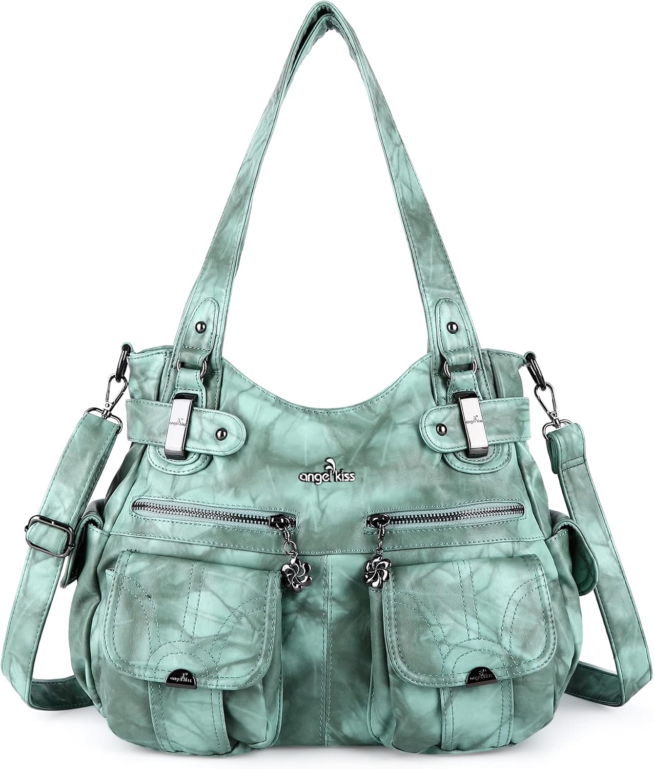 Stylish Washed Leather Tote Shoulder Bag for Everyday Use