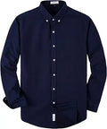 MUSE FATH Men's Oxford Dress Shirt - 100% Cotton Regular Fit