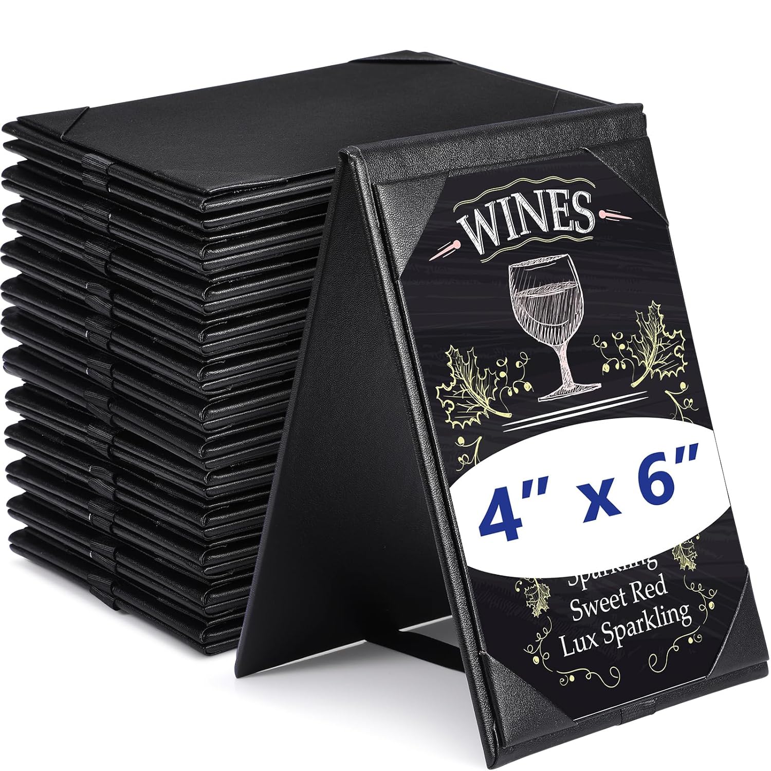 Double Sided Leatherette Table Tents for Menus and Signs