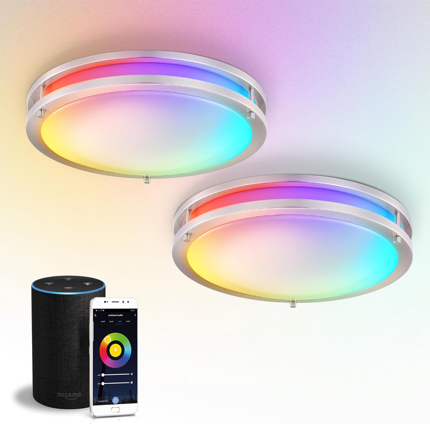 ASD LED 16 Inch Round Flush Mount Light Fixture for Home