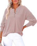 KIRUNDO Women's Henley Going Out Tops for Trendy Casual Style