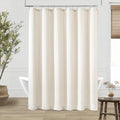 Cute Cream Linen Extra Long 75 in Shower Curtain - Modern Boho Luxury