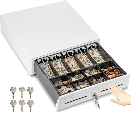 Volcora 16in Push Open Cash Register Drawer for POS Systems