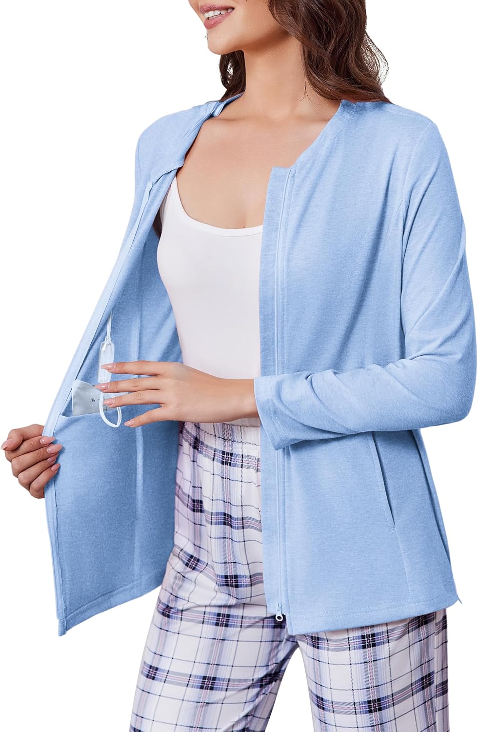Deyeek Mastectomy Shirts with Drain Pockets for Recovery