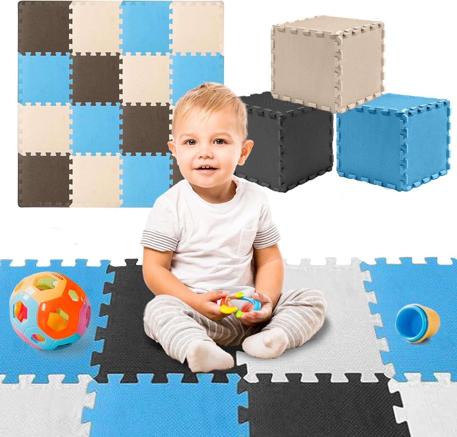 ToyVelt Foam Puzzle Floor Mat for Kids - Safe & Educational