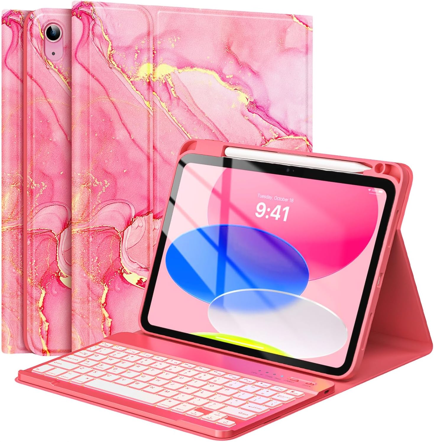Detachable Backlit Keyboard Case for iPad A16 11th & 10th Gen