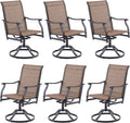 Soohow Swivel Outdoor Dining Chairs Set of 6 for Patio Comfort
