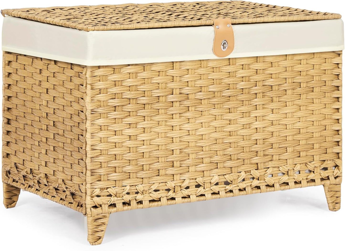 Wicker Storage Basket with Lid for Home Organization and Style