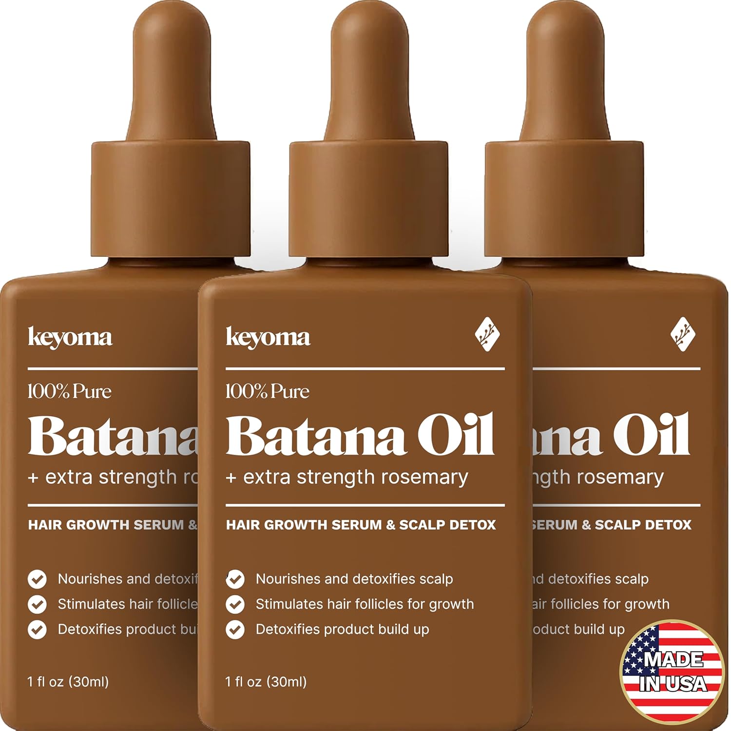 Keyoma Batana Oil for Hair Growth with Rosemary - 100% Organic