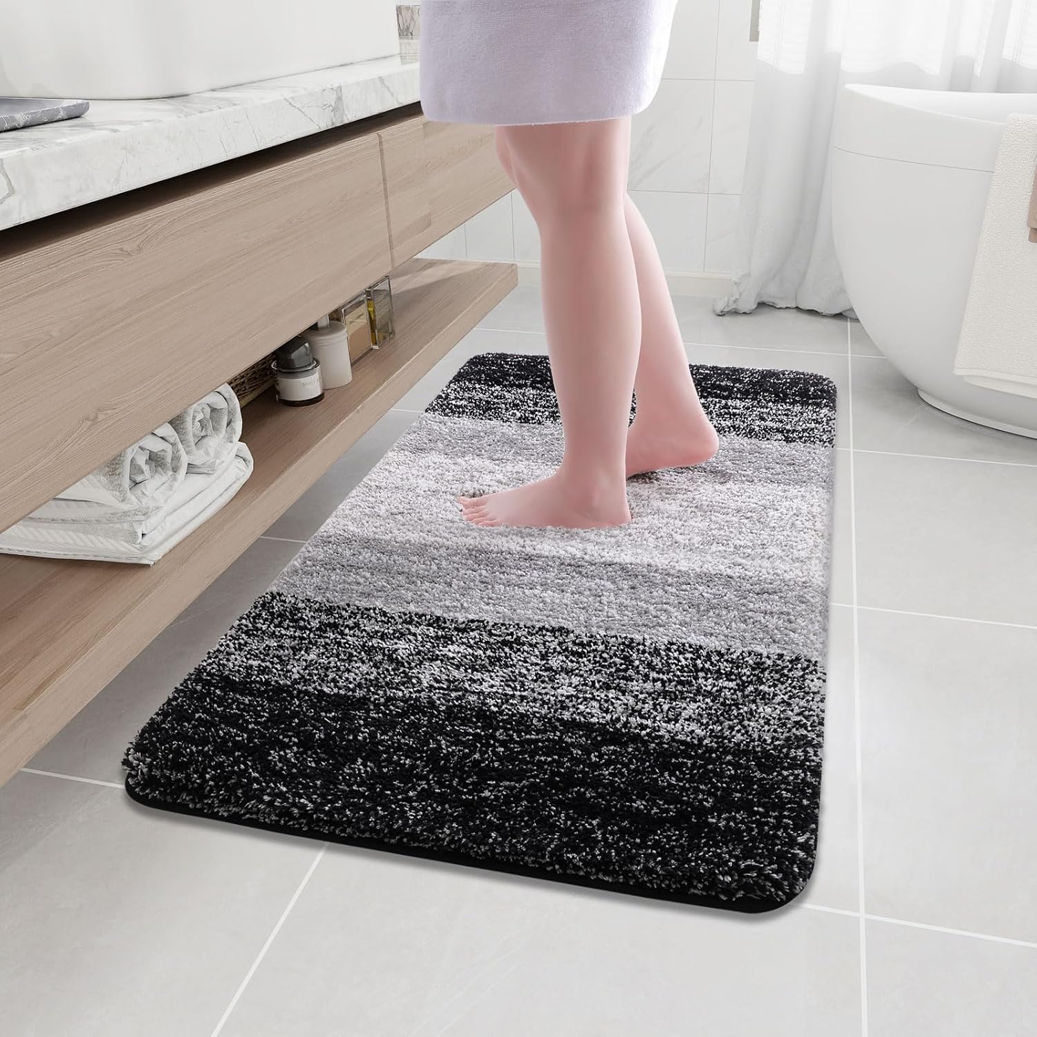 Arotive Microfiber Bathroom Rugs - Soft, Absorbent, Non-Slip