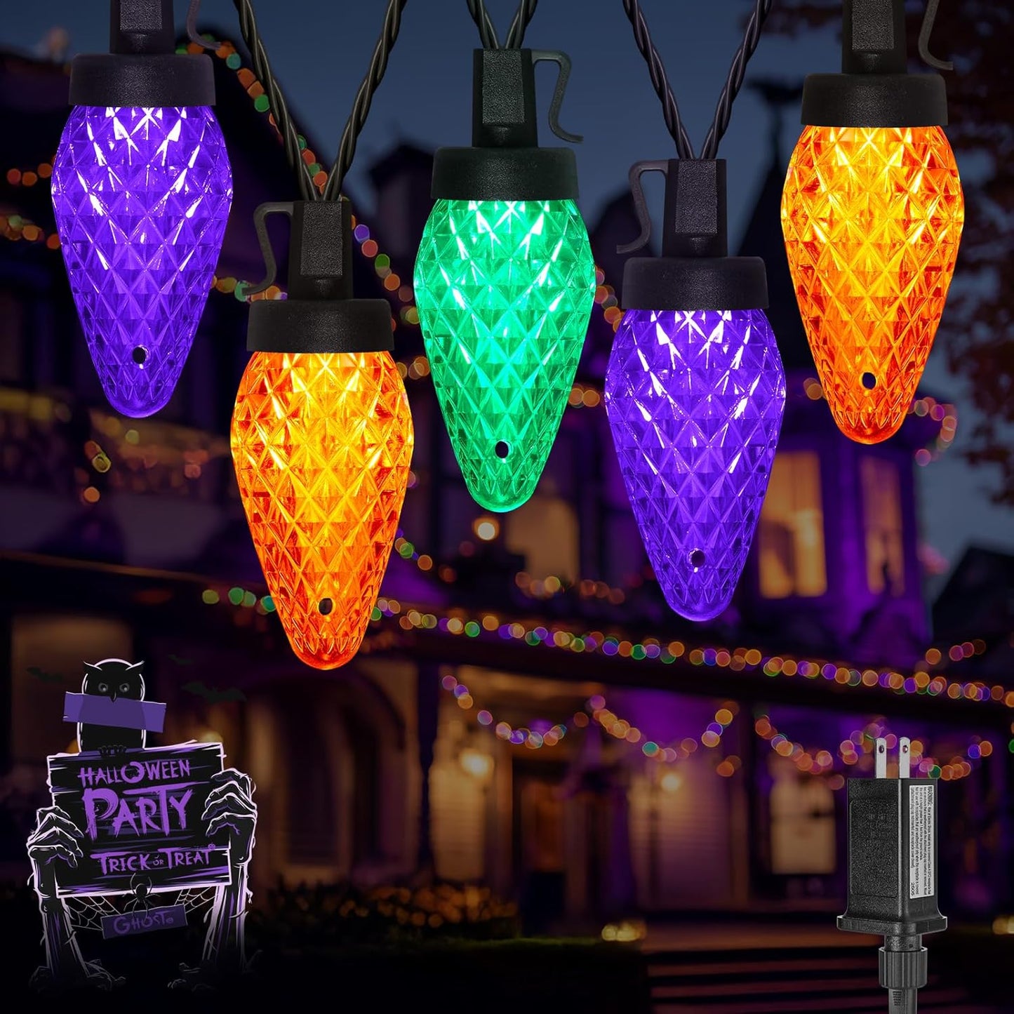Brightown Halloween C9 LED String Lights for Spooky Decor