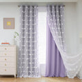 Light Blocking Lilac Curtains for Living Room - Double Layer Drapes
