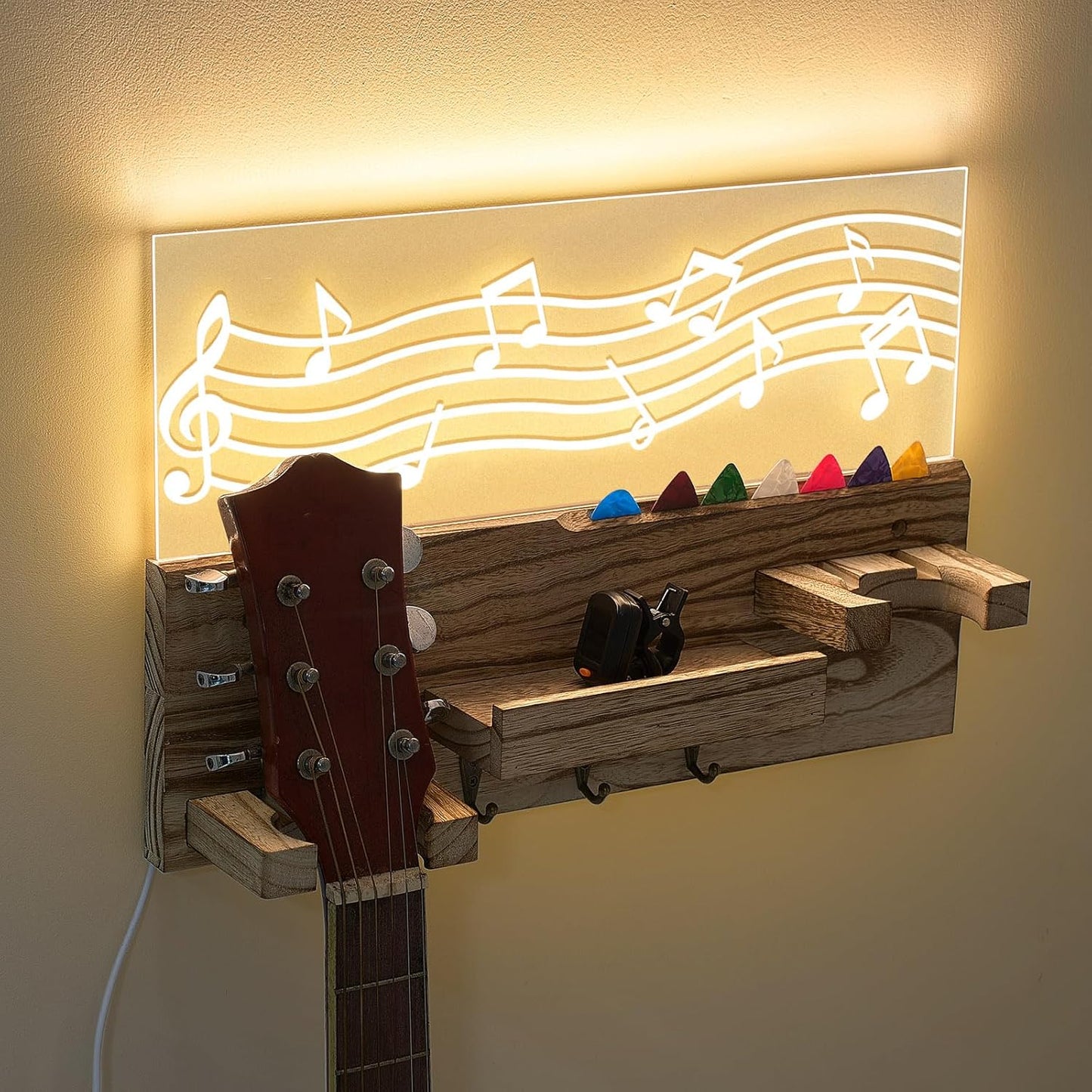Wood Guitar Wall Mount- Organize & Display Instruments