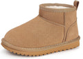 Kids Winter Snow Boots for Boys Girls - Water-Resistant Suede Ankle