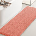 Striped Coral Bathroom Rug Mat 47.5in x17in - Ultra Soft Chenille Bath