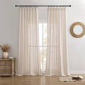 Joydeco Linen Curtains 108 Inches Long for Living Room Decor