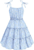Girls' Midi Sundress with Smocked Back and Ruffles - Lightweight