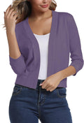 Urban CoCo Women's 3/4 Sleeve Cropped Cardigan Sweater (Style QJGG)