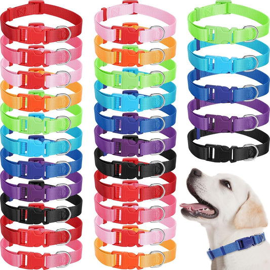 27 Pcs Adjustable Nylon Dog Collar Set for All Dog Sizes