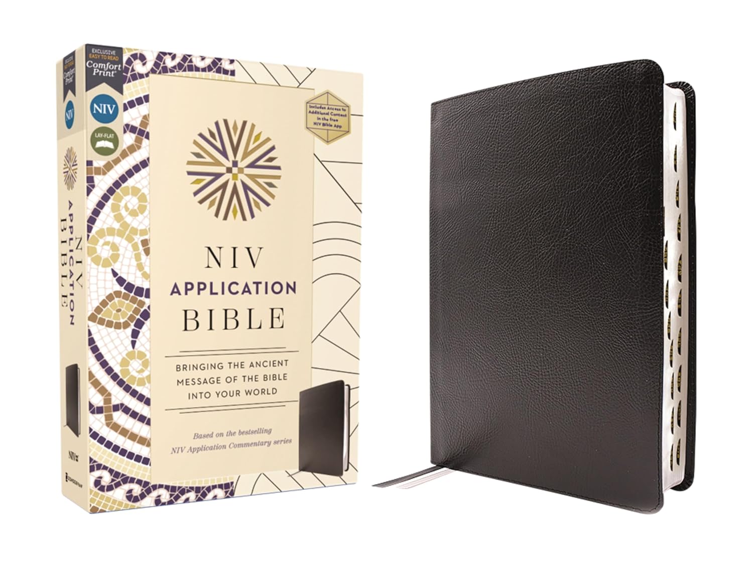 NIV Application Bible in Black Bonded Leather with Comfort Print