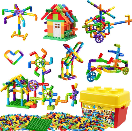 Burgkidz STEM Learning Pipe Tube Construction Blocks for Kids
