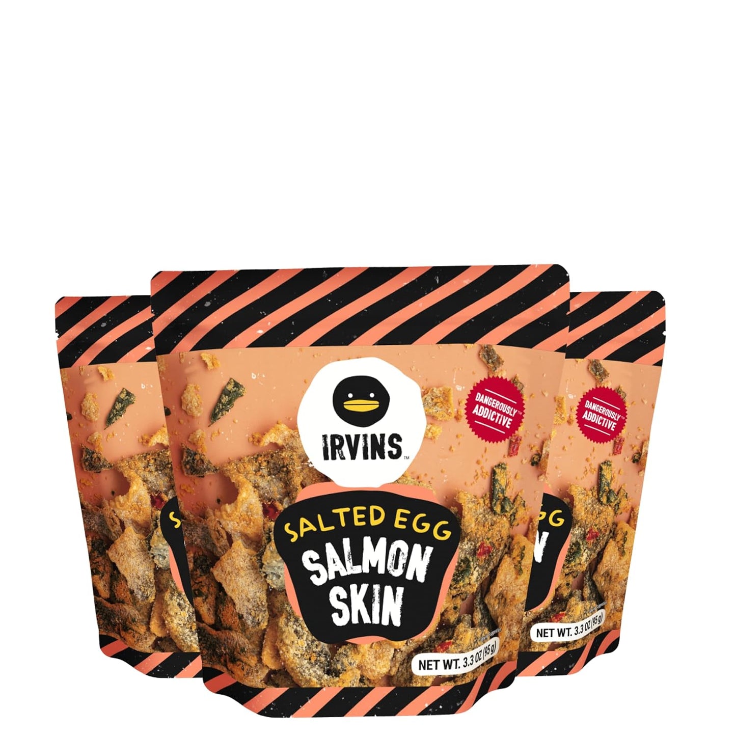 IRVINS Salted Egg Salmon Skin Chips - Premium Keto-Friendly Snack