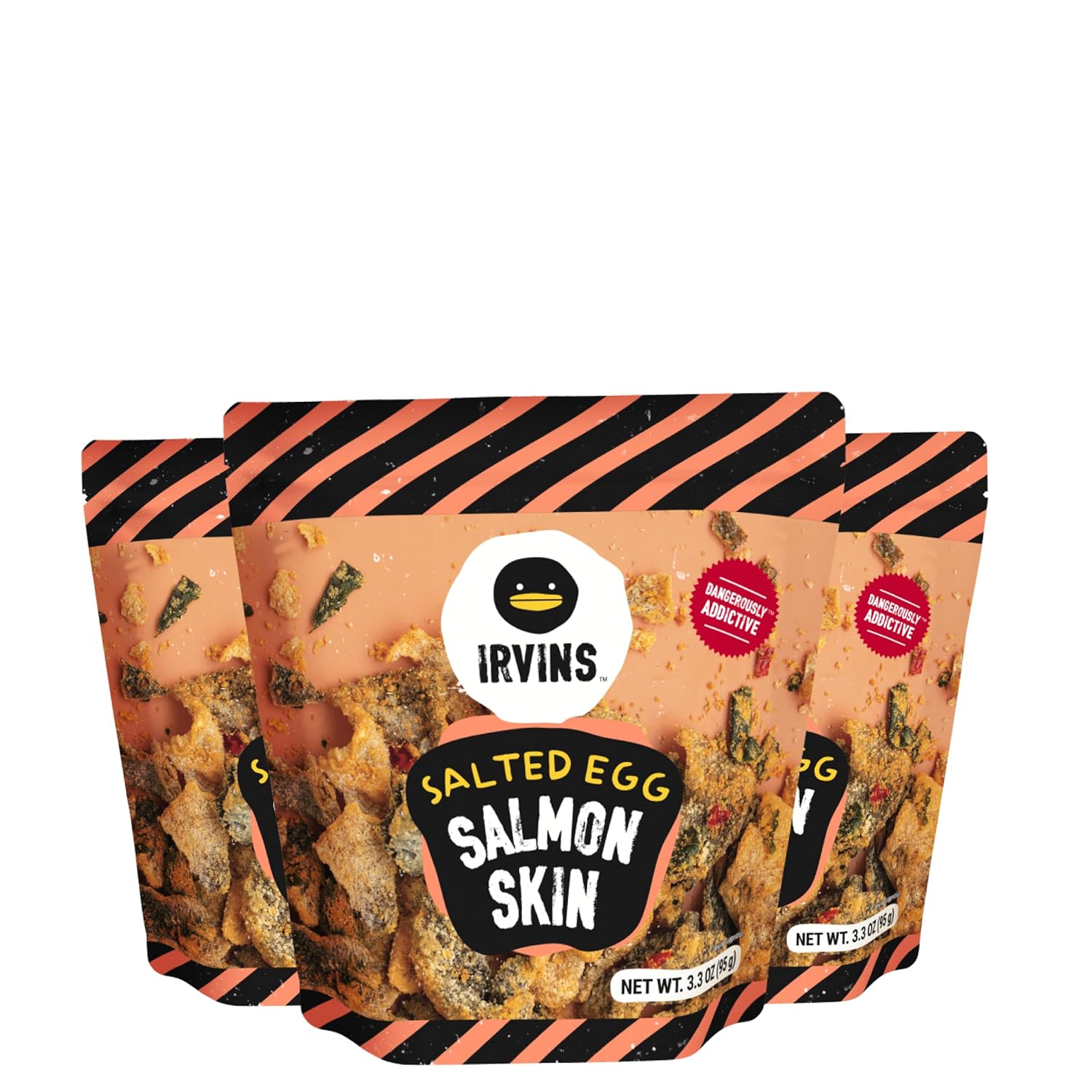 IRVINS Salted Egg Salmon Skin Chips - Premium Keto-Friendly Snack