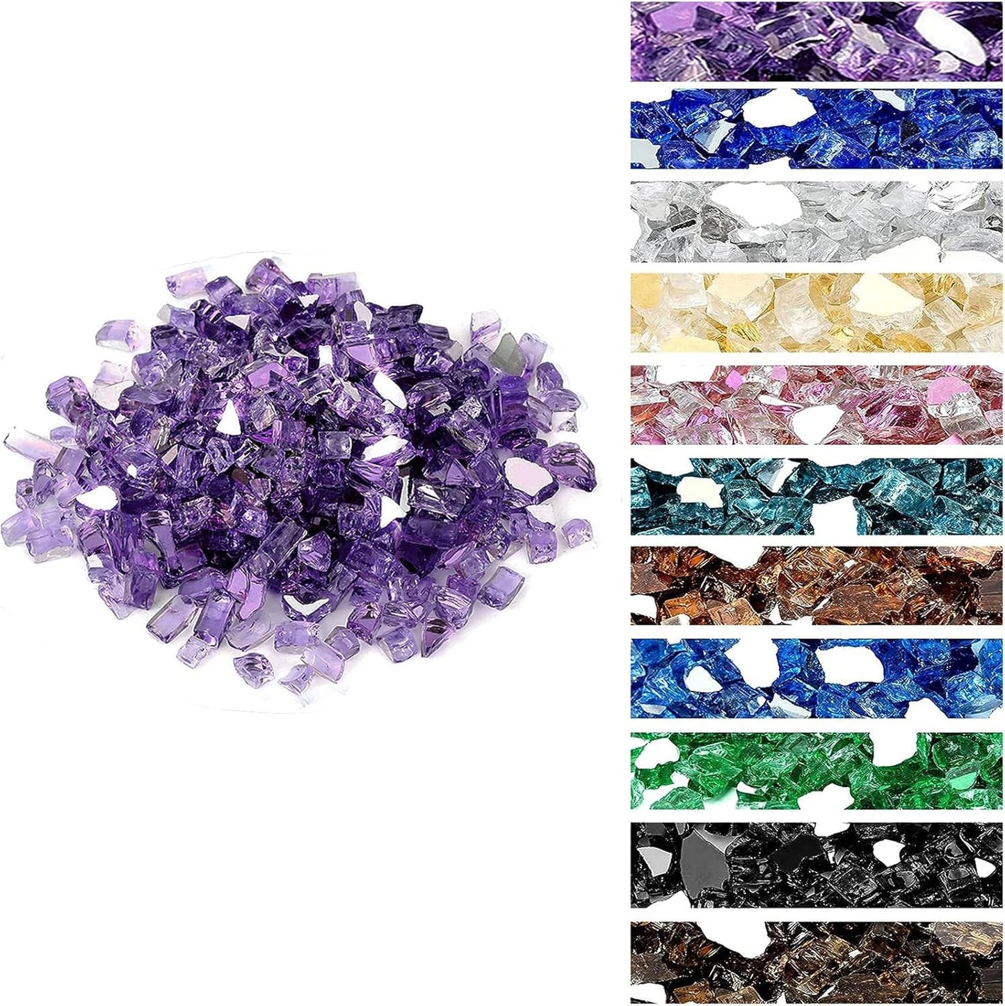 Reflective Fire Glass for Propane Fire Pit - 10 Pounds of Style