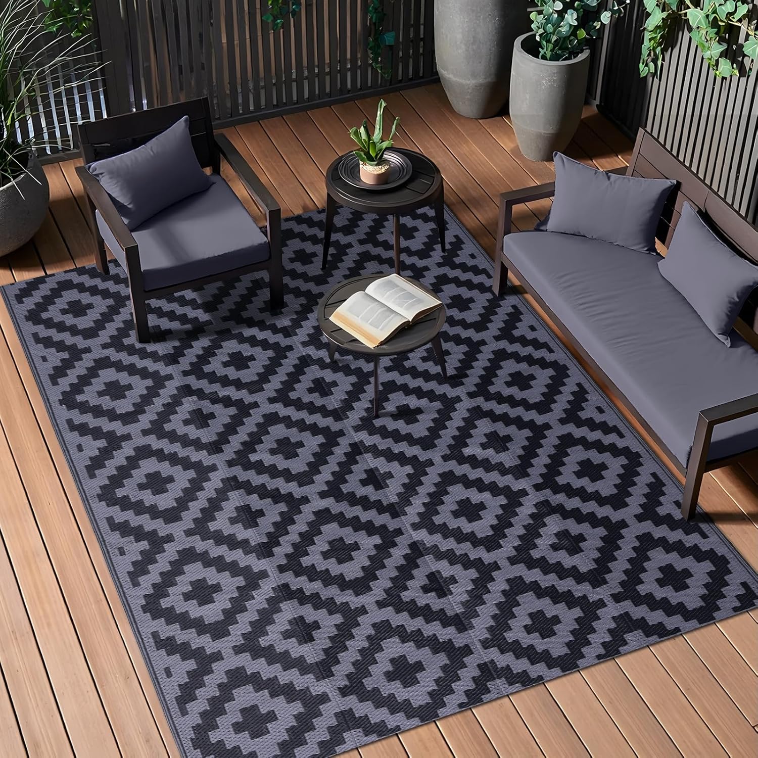 OLANLY Waterproof Outdoor Rug 5x8 ft for Camping & More