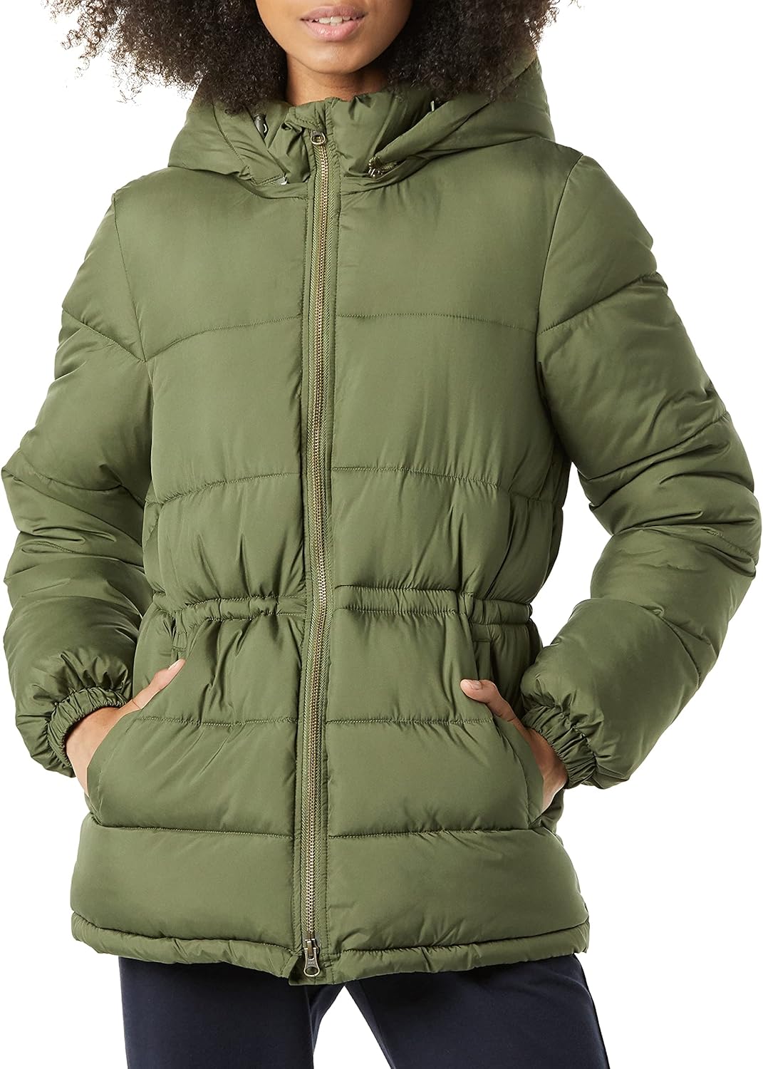 Heavyweight Quilted Hooded Puffer Winter Jacket for Women