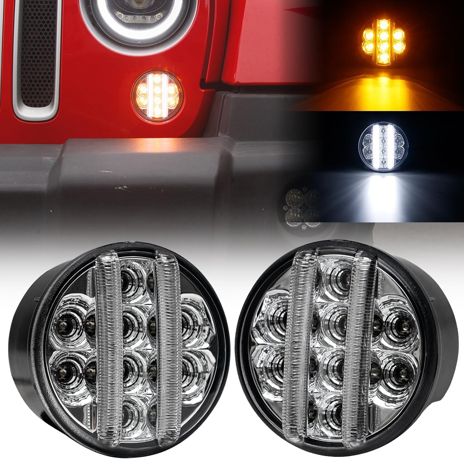 Bright LED Turn Signal Lights for Wrangler JK 2007-2018 Models