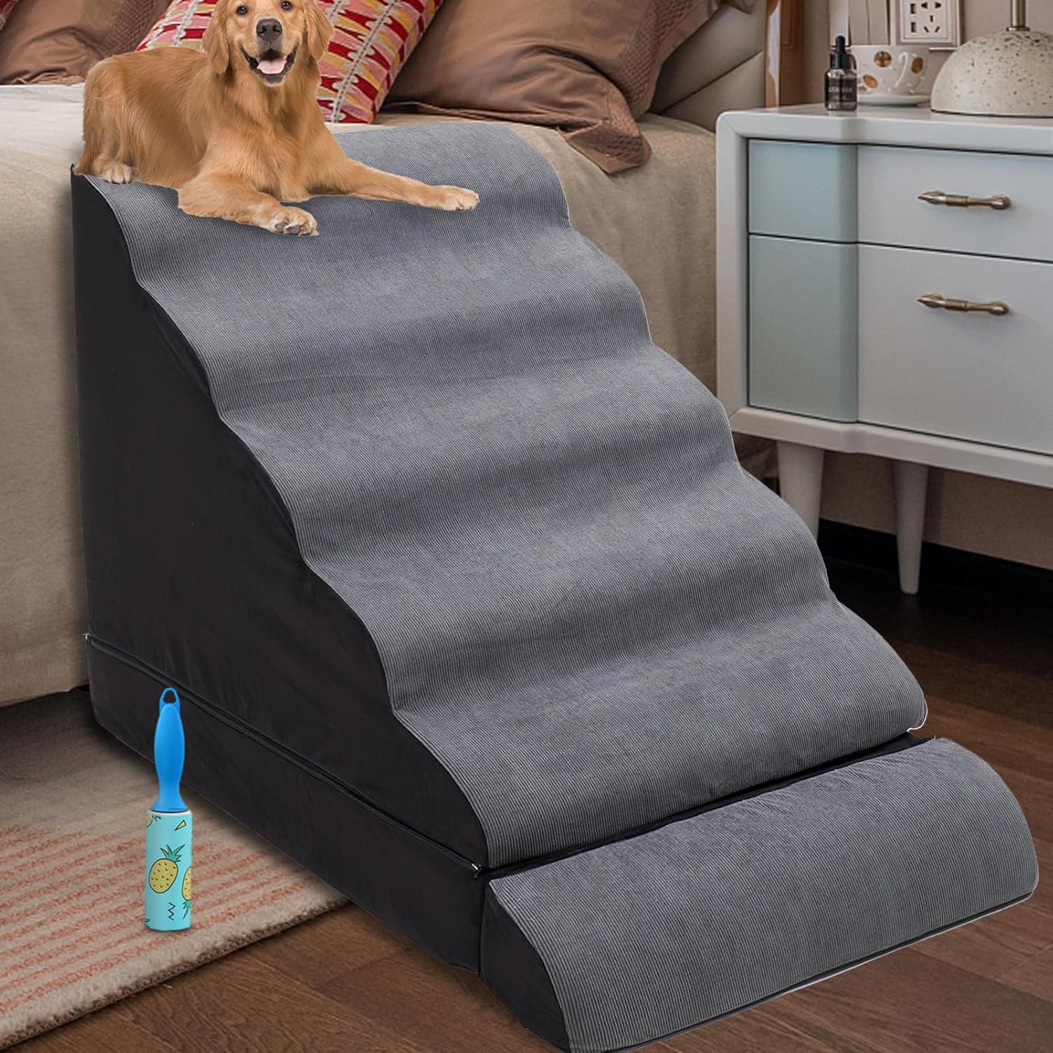 Foam Dog Stairs for High Beds 30-36 in Tall, 6 Step Ramps