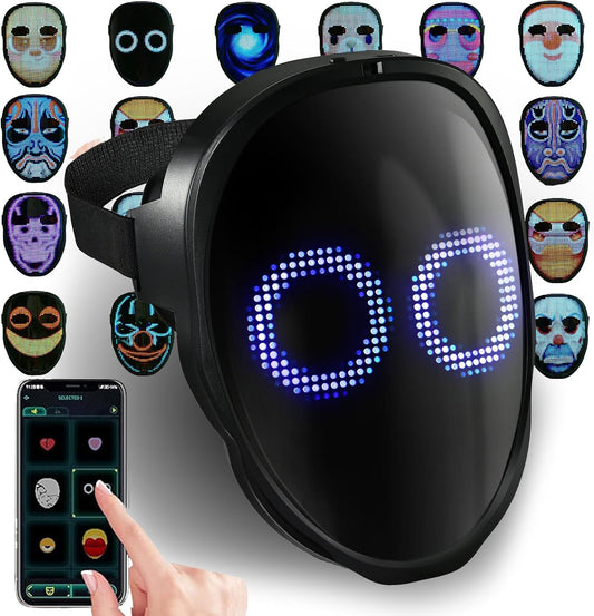 LED Face Transforming Mask with Gesture Control for Parties