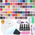 JODSONE 100 Bottles Gel Nail Polish Kit with UV LED Lamp - Complete