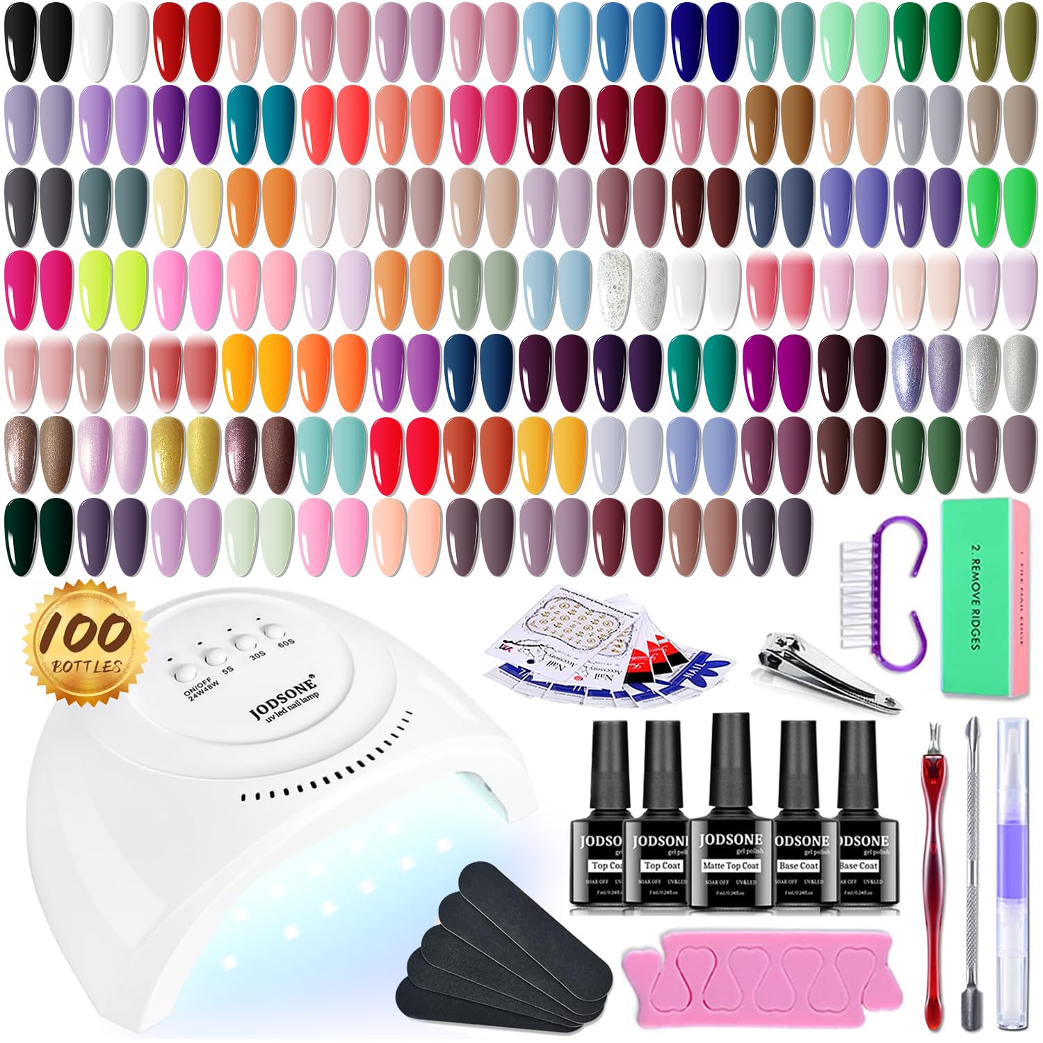 JODSONE Gel Nail Polish Kit with 95 Colors and UV LED Light