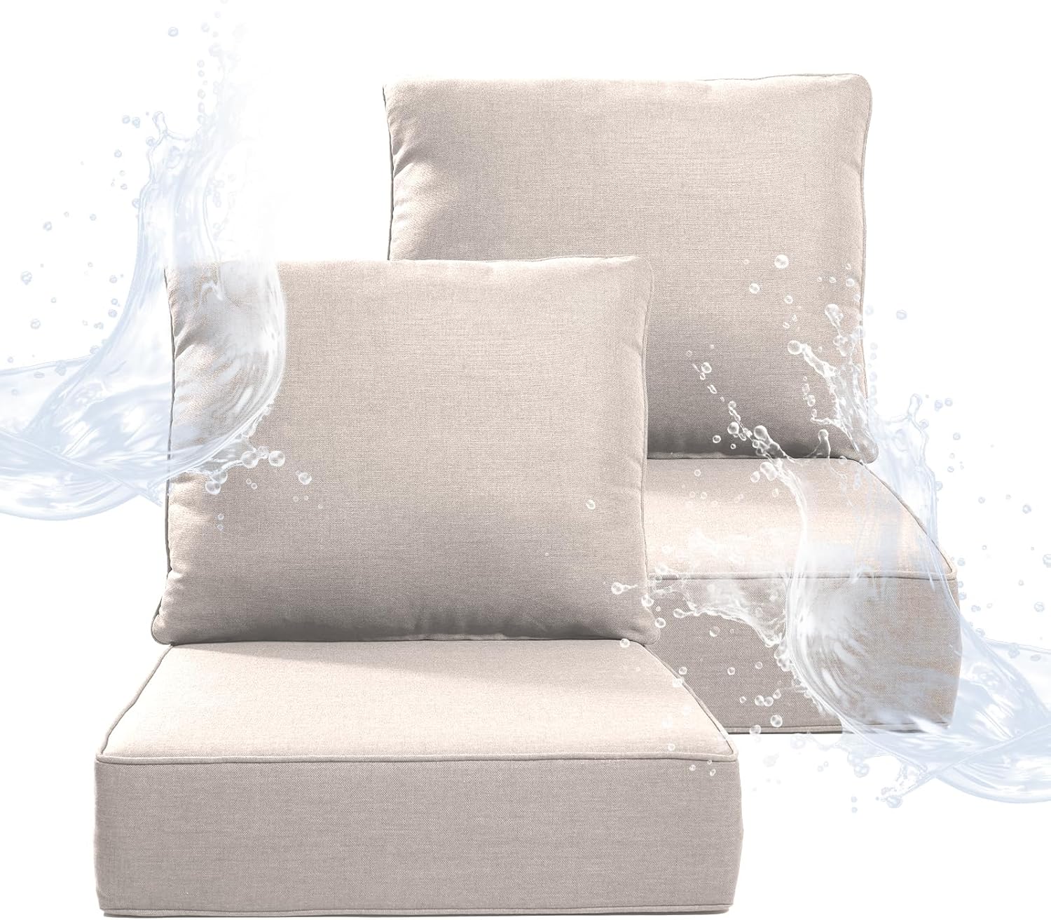 6 Inch Thicker Outdoor Chair Cushion Set for Ultimate Comfort