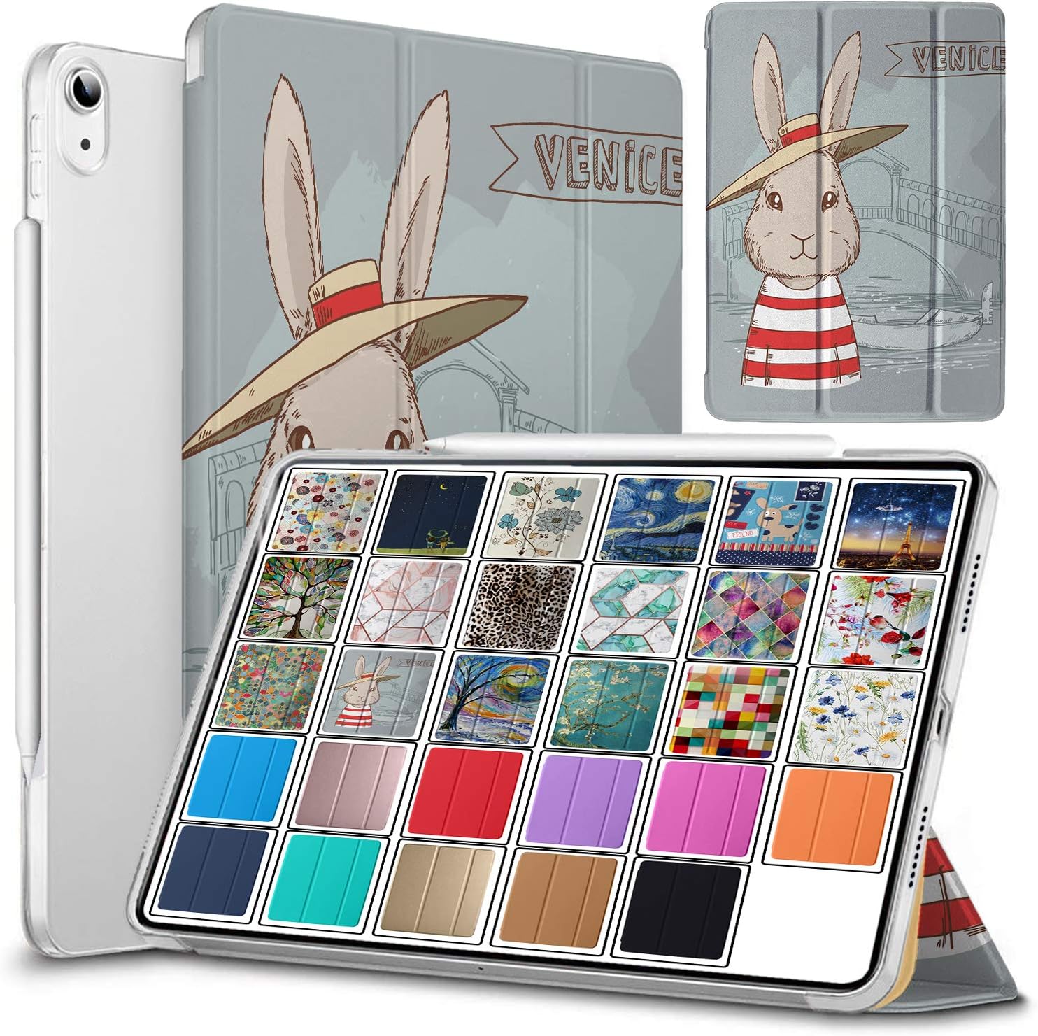 DuraSafe Cases for iPad Air 6th 5th 4th Gen - Bunny Hat Design