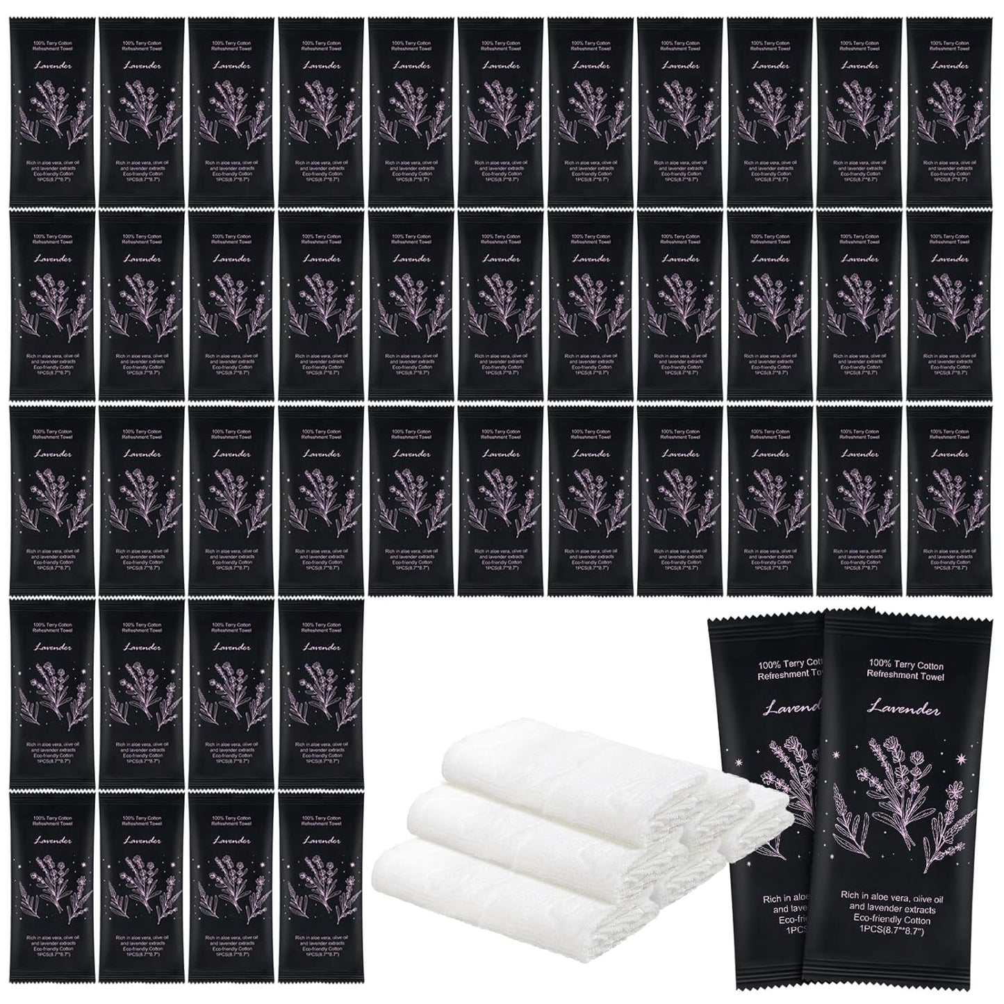 Hot or Cold Moist Cotton Towels for Refreshing Travel and Spa