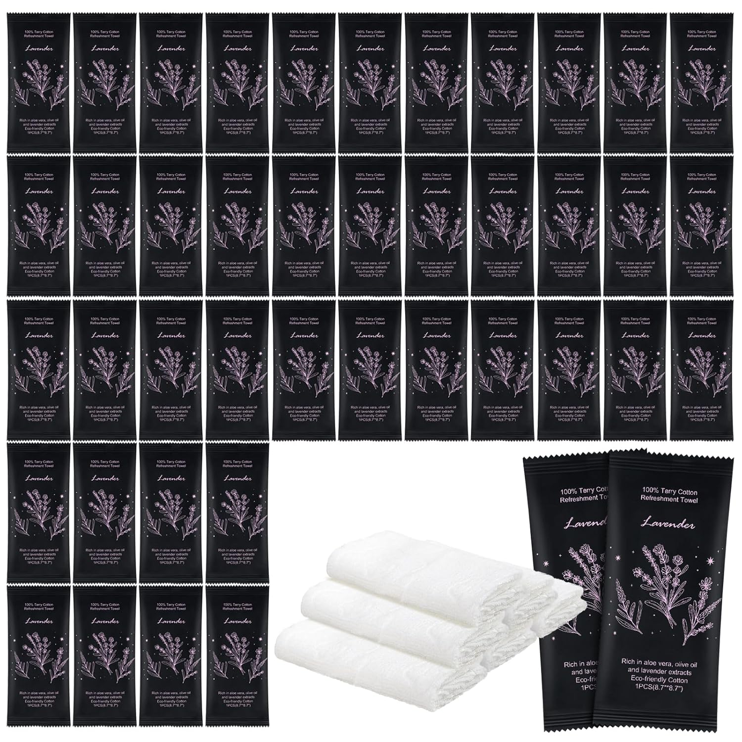 Hot or Cold Moist Cotton Towels for Refreshing Travel and Spa