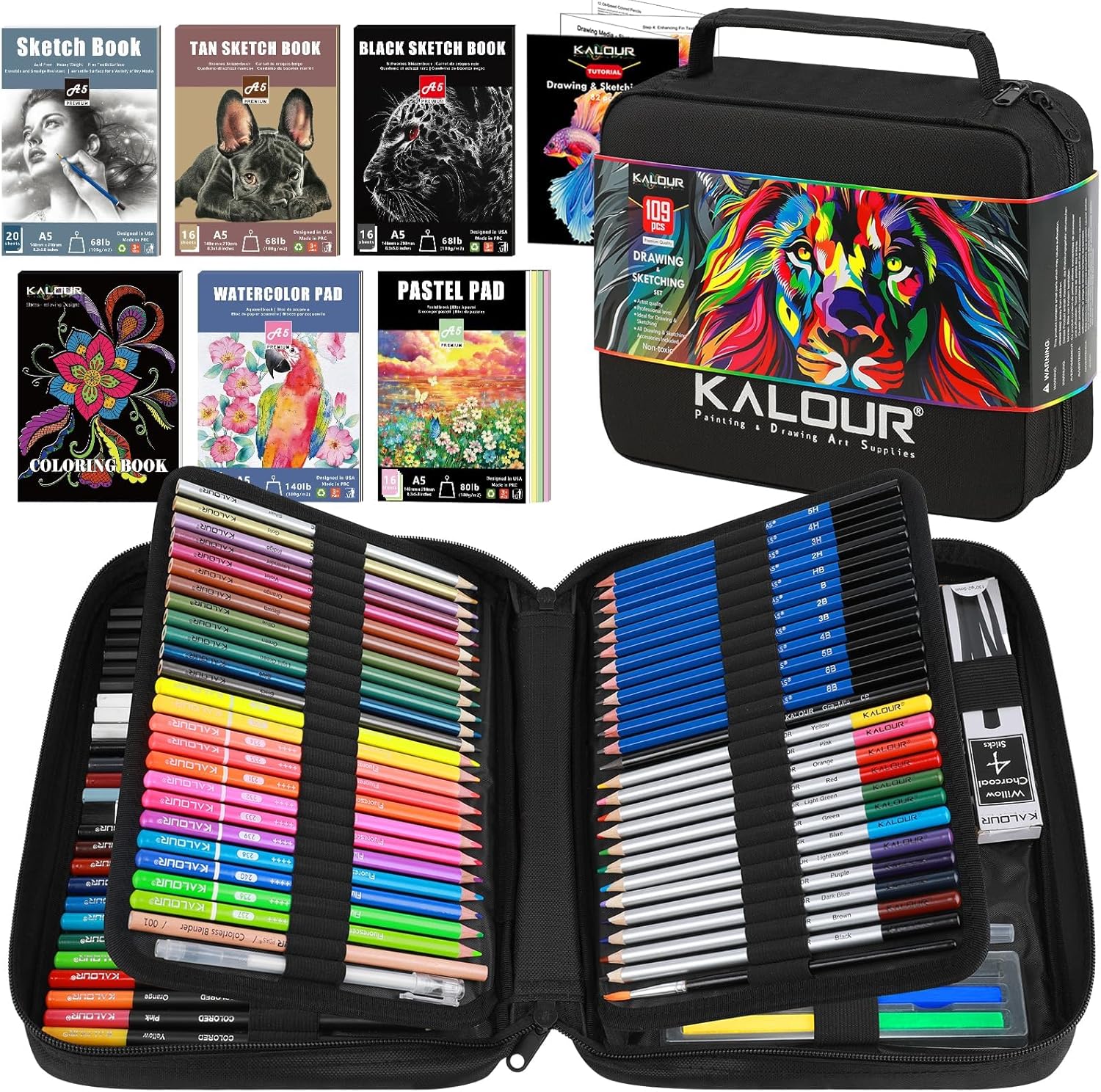 109 Drawing Set Sketching Kit for Artists and Beginners