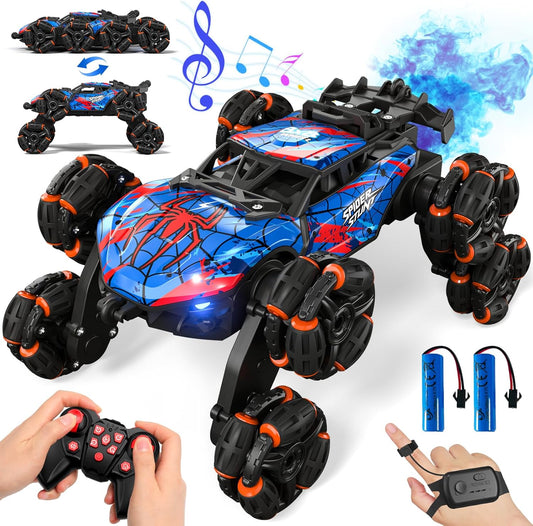 Sunrad RC Stunt Car: Gesture Control, Spray, Light, Music - Perfect Gift for Ages 6-13!