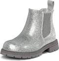 K KomForme Girls Sparkly Ankle Boots with Convenient Side Zipper