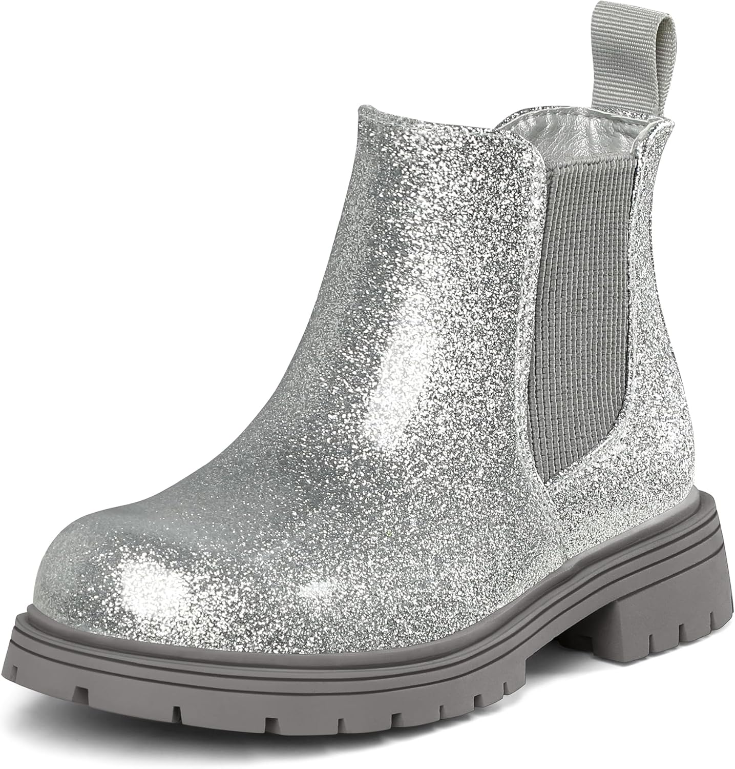K KomForme Girls Glitter Ankle Boots with Side Zipper Style