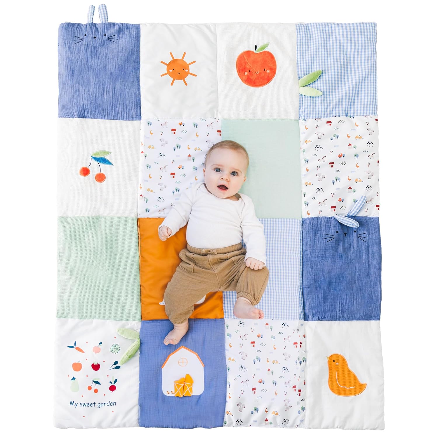 NEEEZE Foldable Baby Play Mat 40x51 Inch: Interactive, Non-Slip & Washable